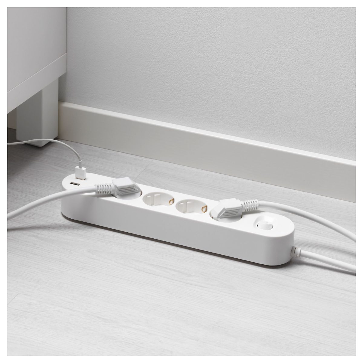 2 USB Girişli 4'lü Priz, Beyaz, 3 m – 2. görsel