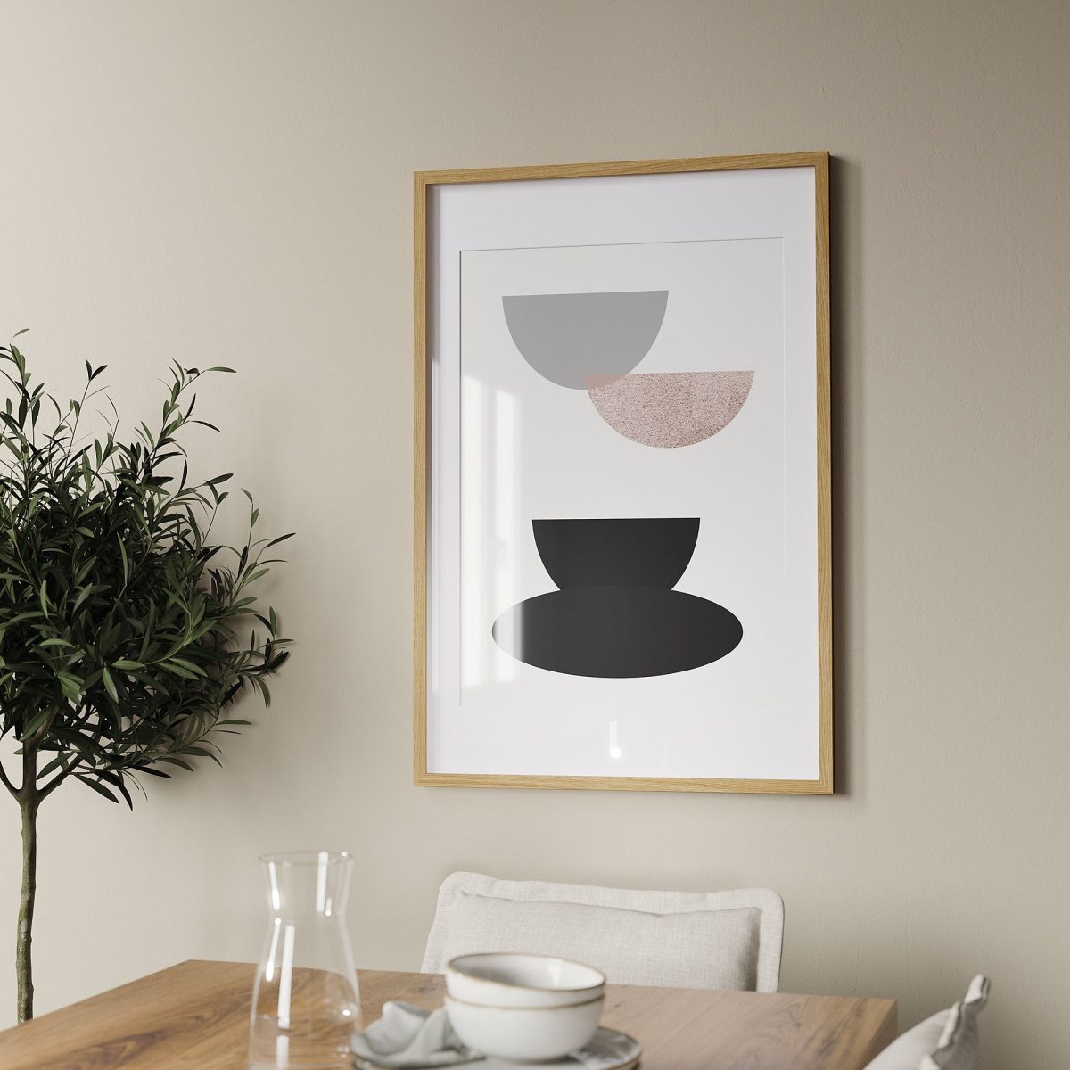 Ahşap Çerçeve, Meşe Görünümlü, 61x91 cm – 2. görsel