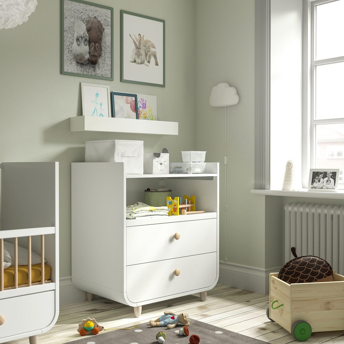 Alt Değiştirme Masası, Beyaz, Çekmeceli – 3. görsel