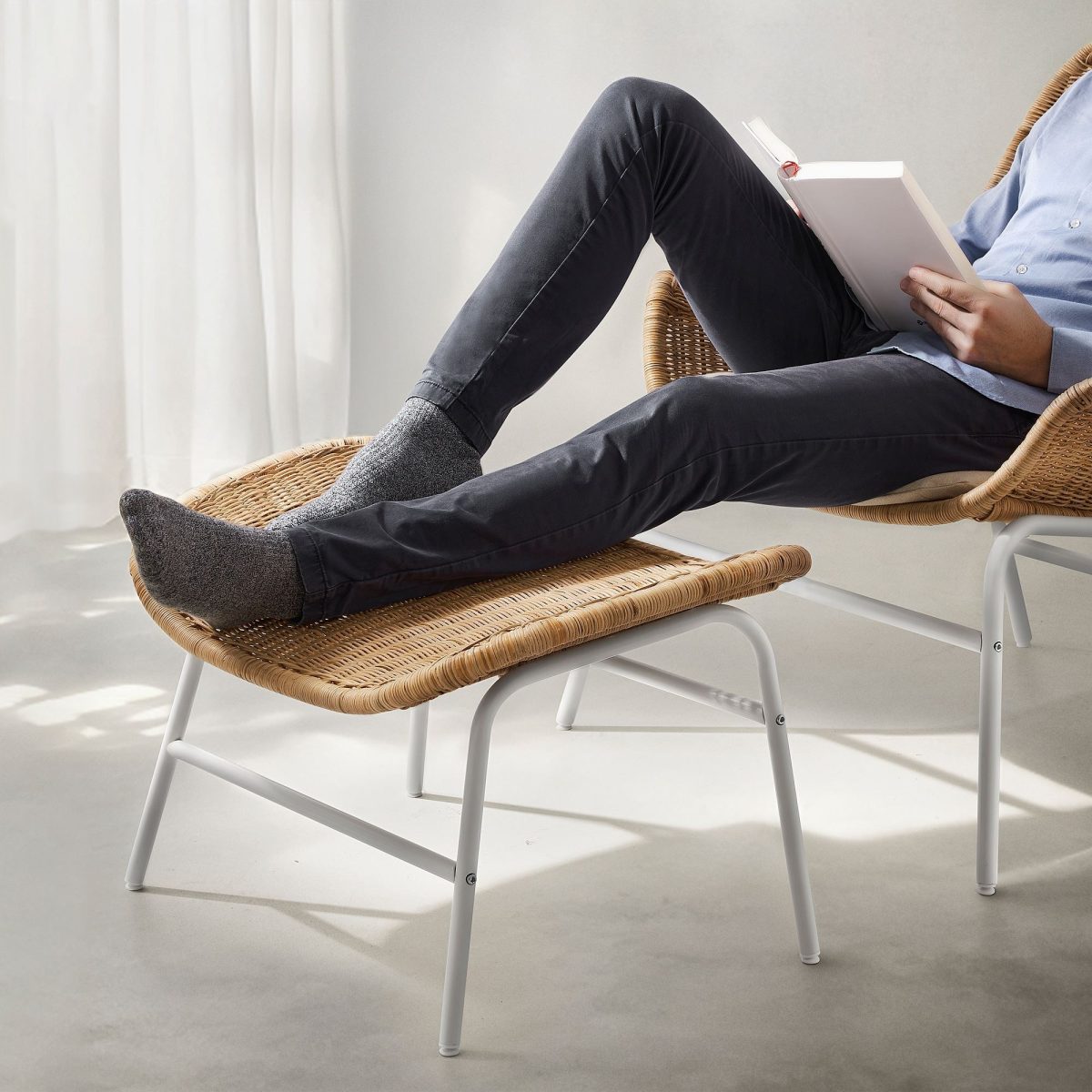 Ayak Uzatma Taburesi, Rattan, Mindersiz – 3. görsel