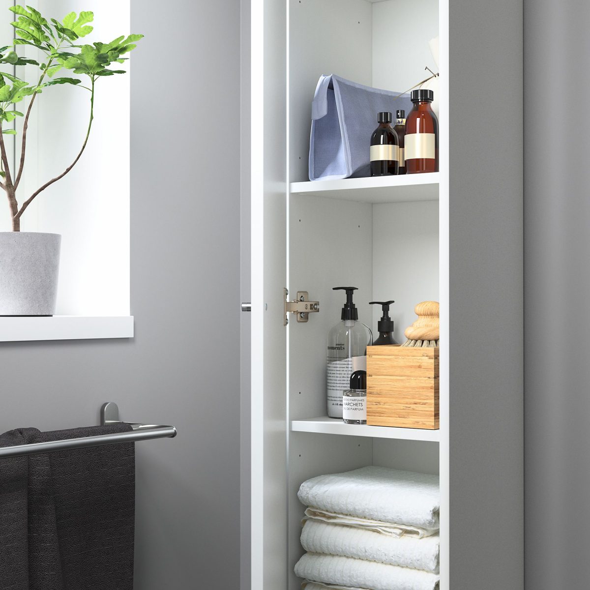 Banyo Boy Dolabı, Beyaz, 30x190 cm – 2. görsel
