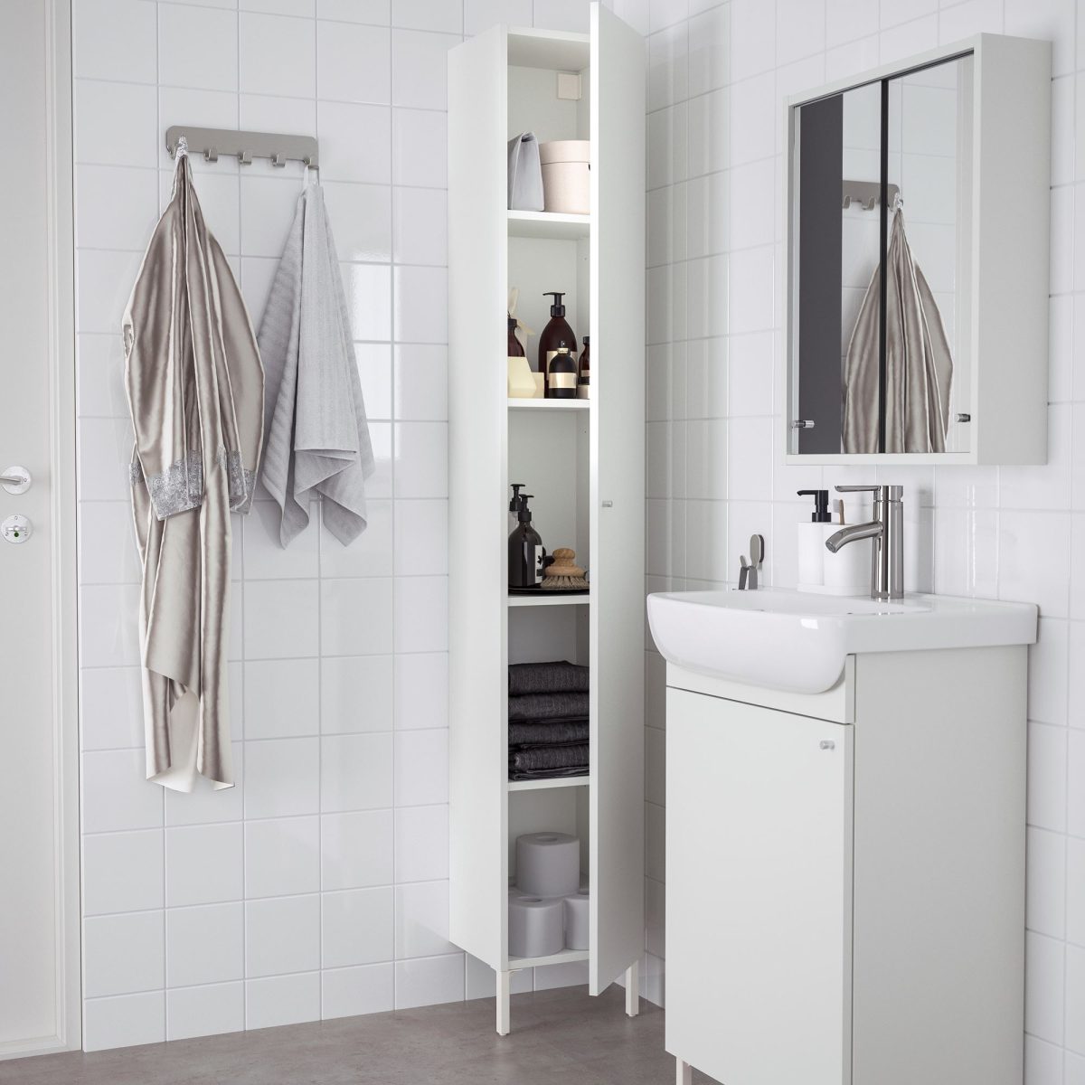 Banyo Boy Dolabı, Beyaz, 30x190 cm – 3. görsel