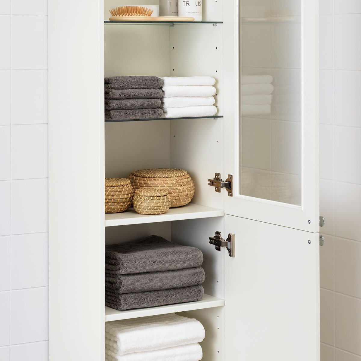 Banyo Boy Dolabı, Beyaz, 40x32x192 cm – 3. görsel
