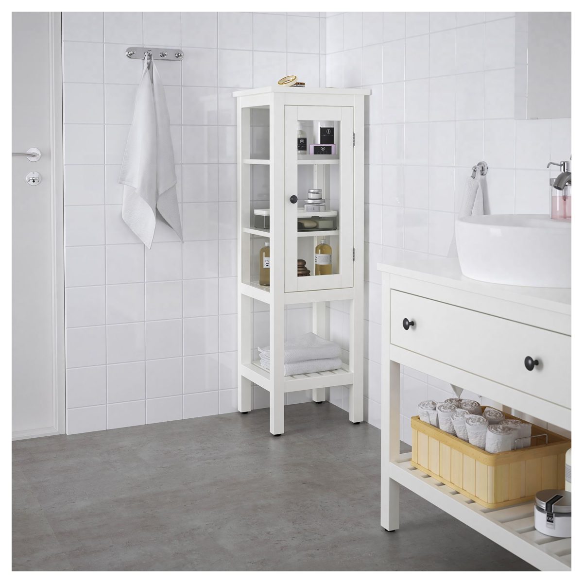 Banyo Boy Dolabı, Beyaz, 42x38x131 cm – 3. görsel