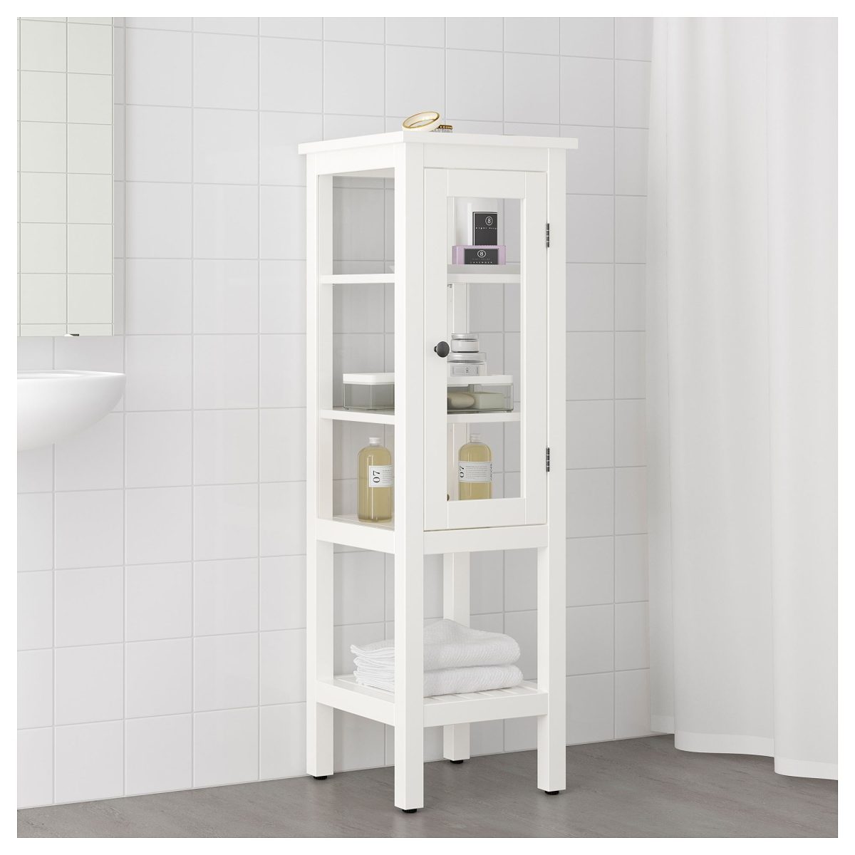 Banyo Boy Dolabı, Beyaz, 42x38x131 cm – 4. görsel