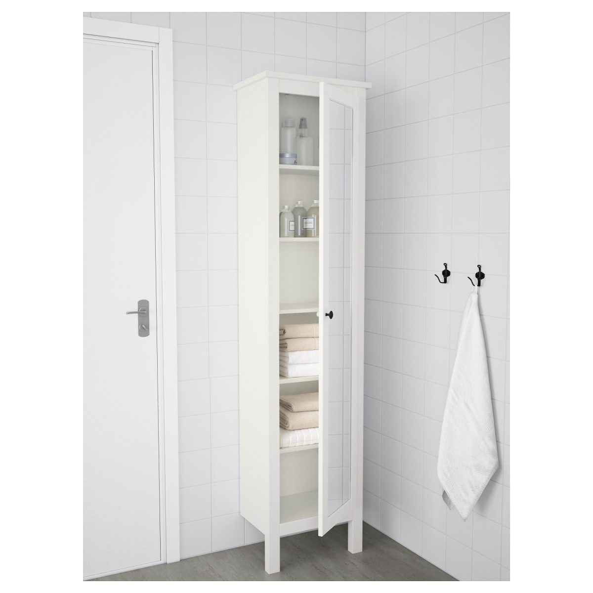 Banyo Boy Dolabı, Beyaz, 49x31x200 cm – 2. görsel