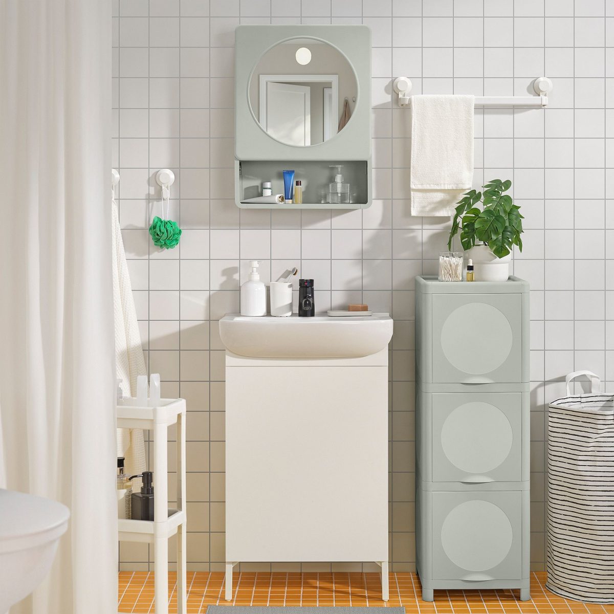 Banyo Boy Dolabı, Yeşil, 33x34x99 cm – 2. görsel