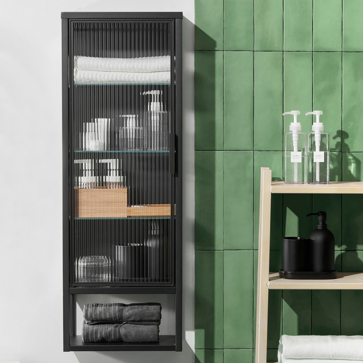 Banyo Duvar Dolabı, Antrasit, 36x18x102 cm – 2. görsel
