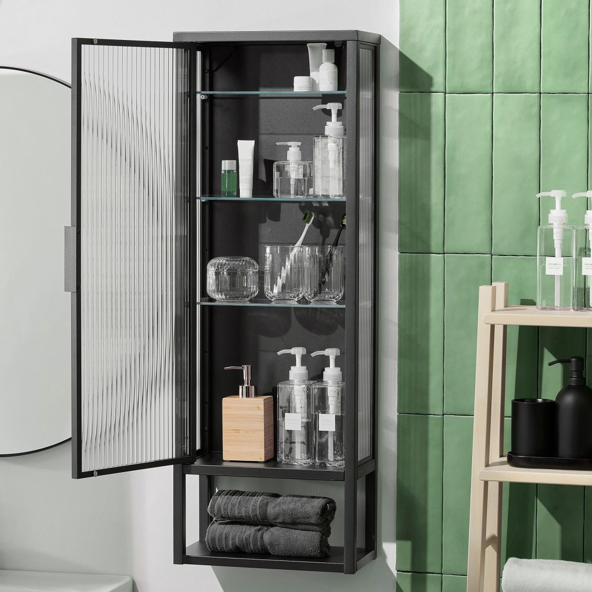 Banyo Duvar Dolabı, Antrasit, 36x18x102 cm – 3. görsel