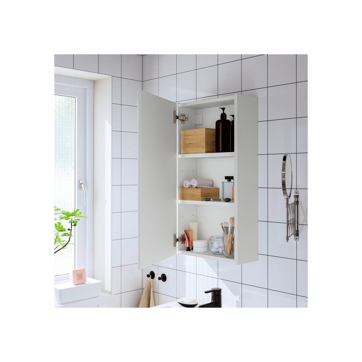 Banyo Duvar Dolabı, Beyaz, 40x17x75 cm – 2. görsel