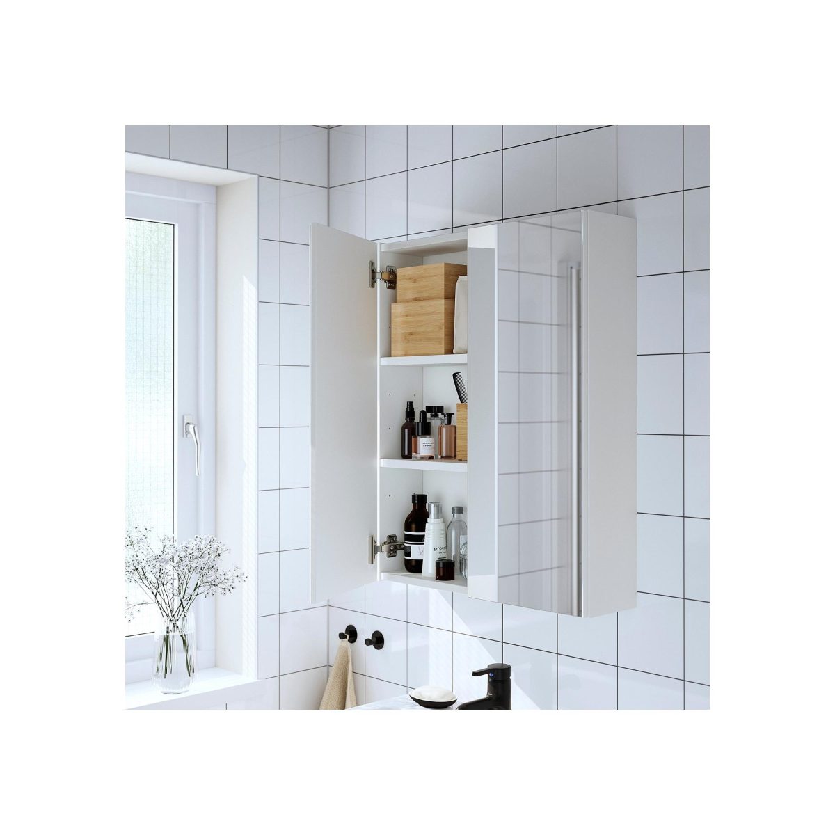 Banyo Duvar Dolabı, Beyaz, 60x17x75 cm – 2. görsel