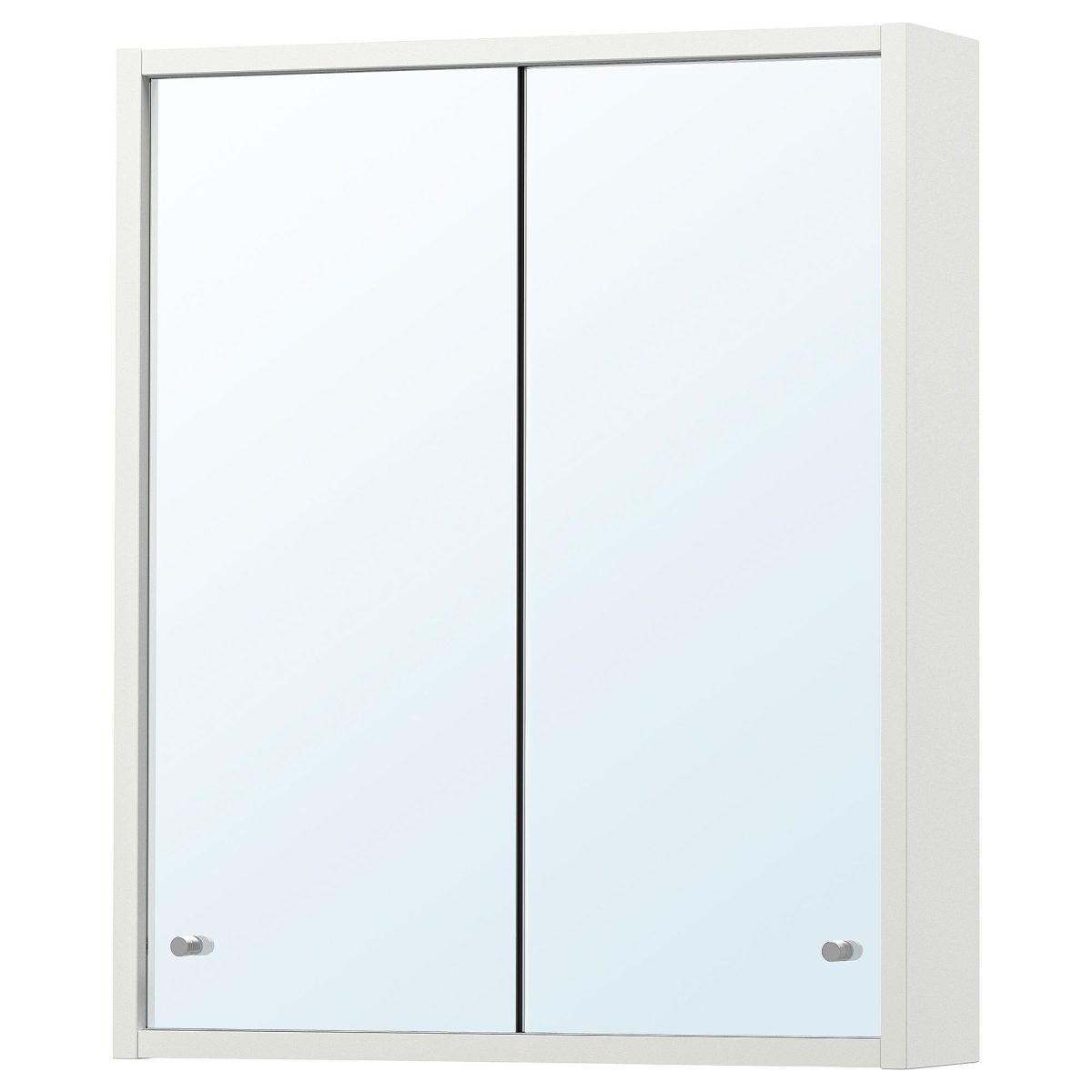 Banyo Duvar Dolabı, Beyaz, 50x13x60 cm, 2 Ayna Kapaklı