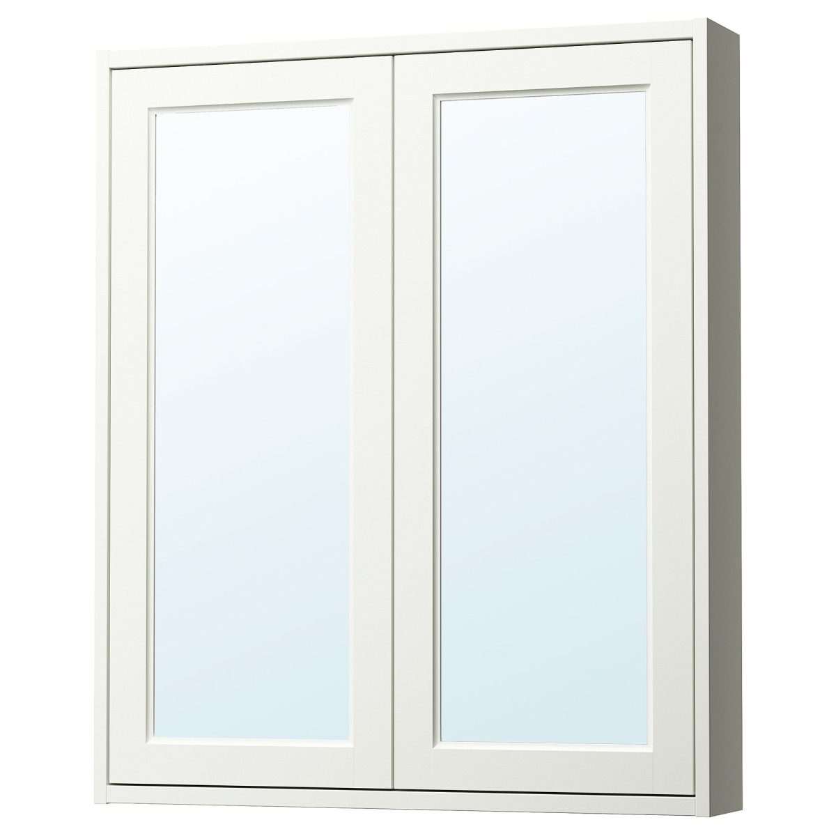 Banyo Duvar Dolabı, Beyaz, 80x15x95 cm, 2 Ayna Kapaklı