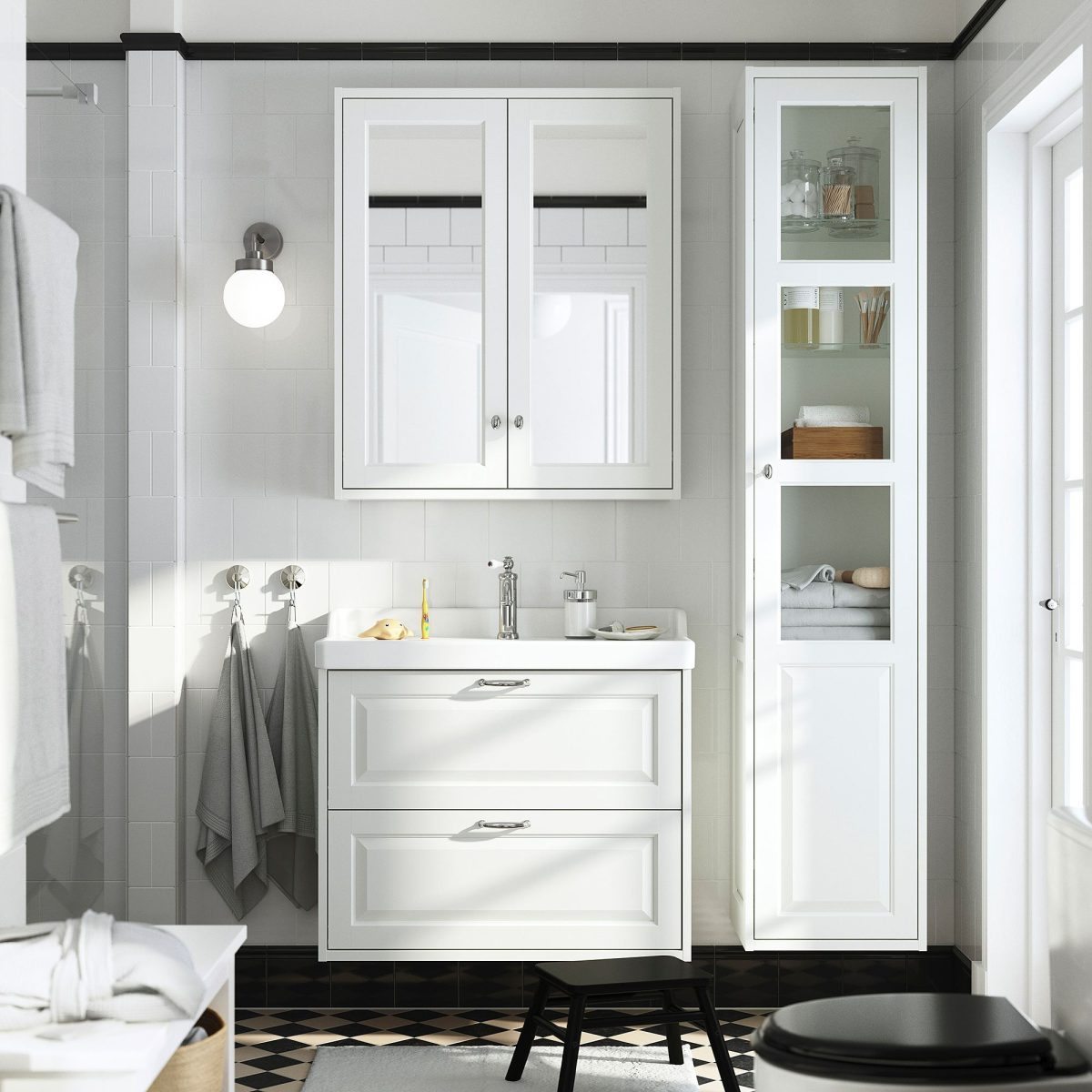 Banyo Duvar Dolabı, Beyaz, 80x15x95 cm, 2 Ayna Kapaklı – 2. görsel