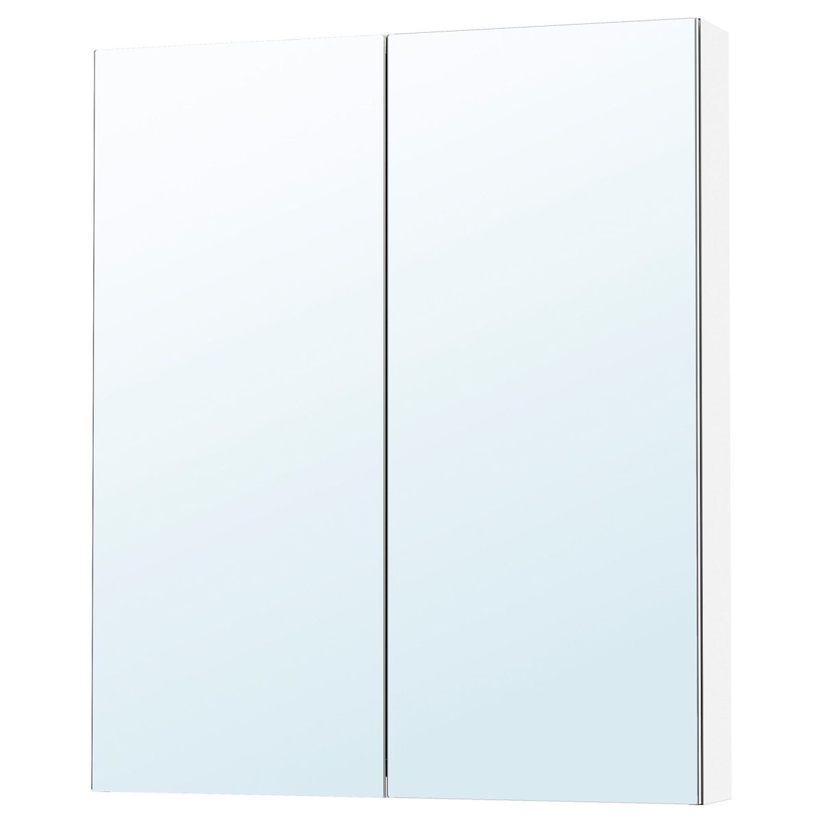 Banyo Duvar Dolabı, 80x15x95 cm, Renksiz, 2 Ayna Kapaklı