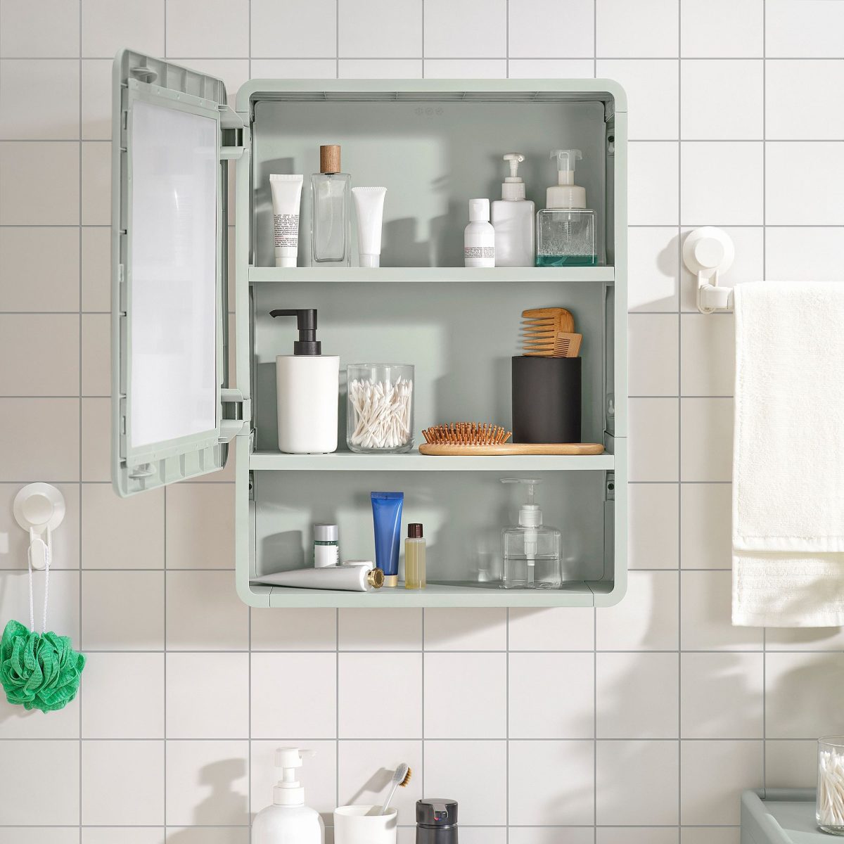 Banyo Duvar Dolabı, Yeşil, 44x15x59 cm – 4. görsel