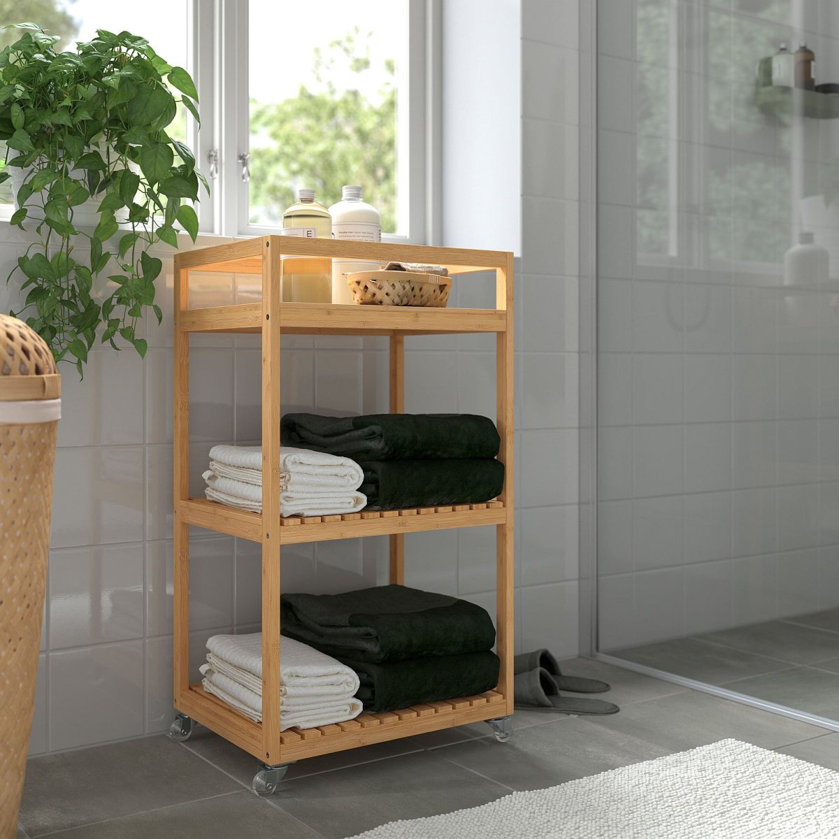 Banyo Servis Arabası, Bambu, 42x33x76 cm – 2. görsel