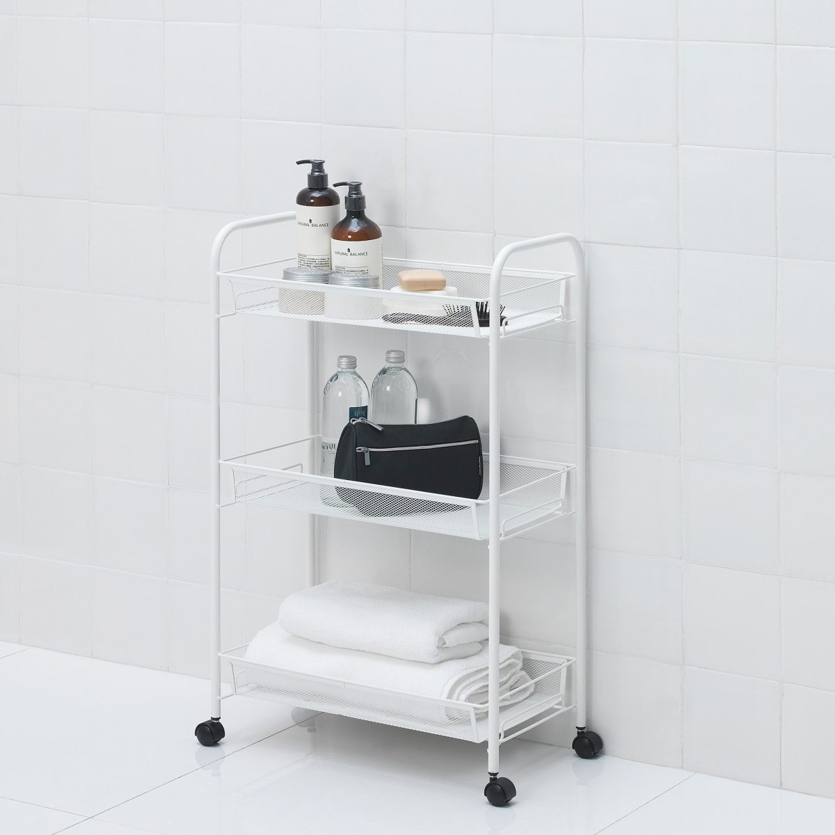 Banyo Servis Arabası, Beyaz, 26x48x77 cm – 3. görsel