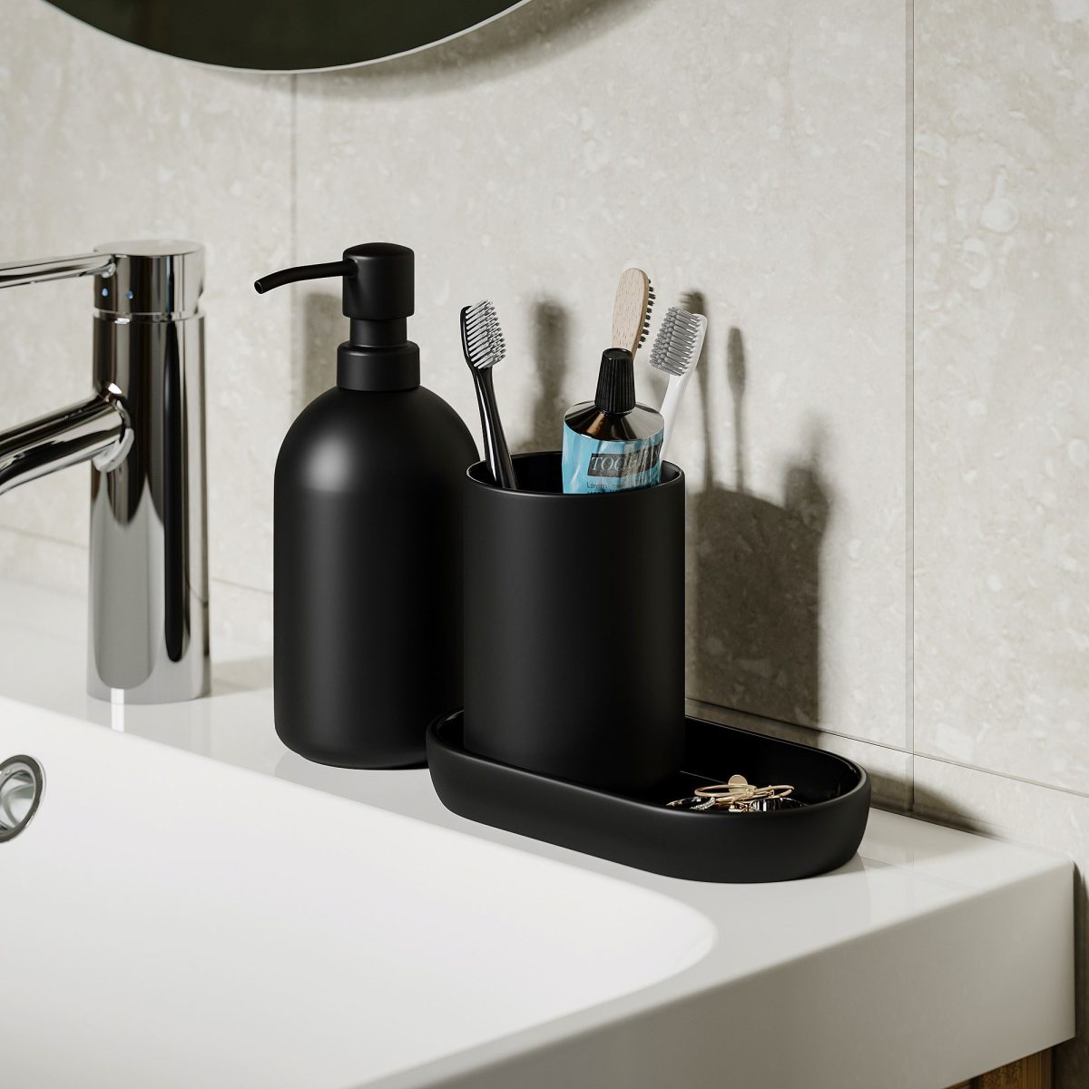 Banyo Seti, Siyah, 3 Parça – 2. görsel