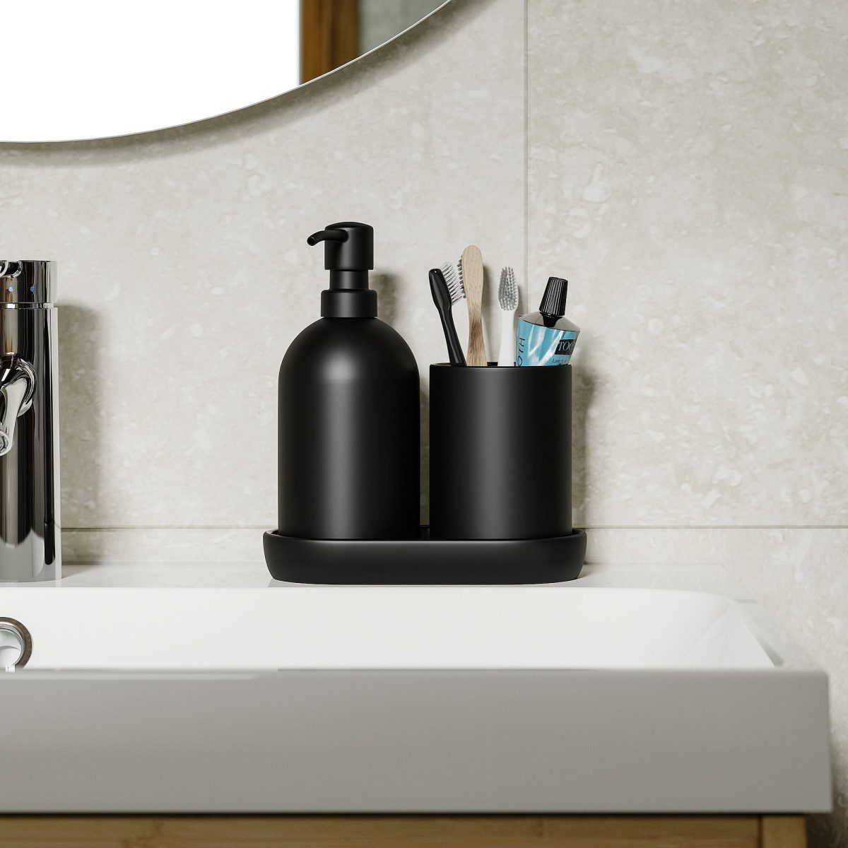 Banyo Seti, Siyah, 3 Parça – 3. görsel