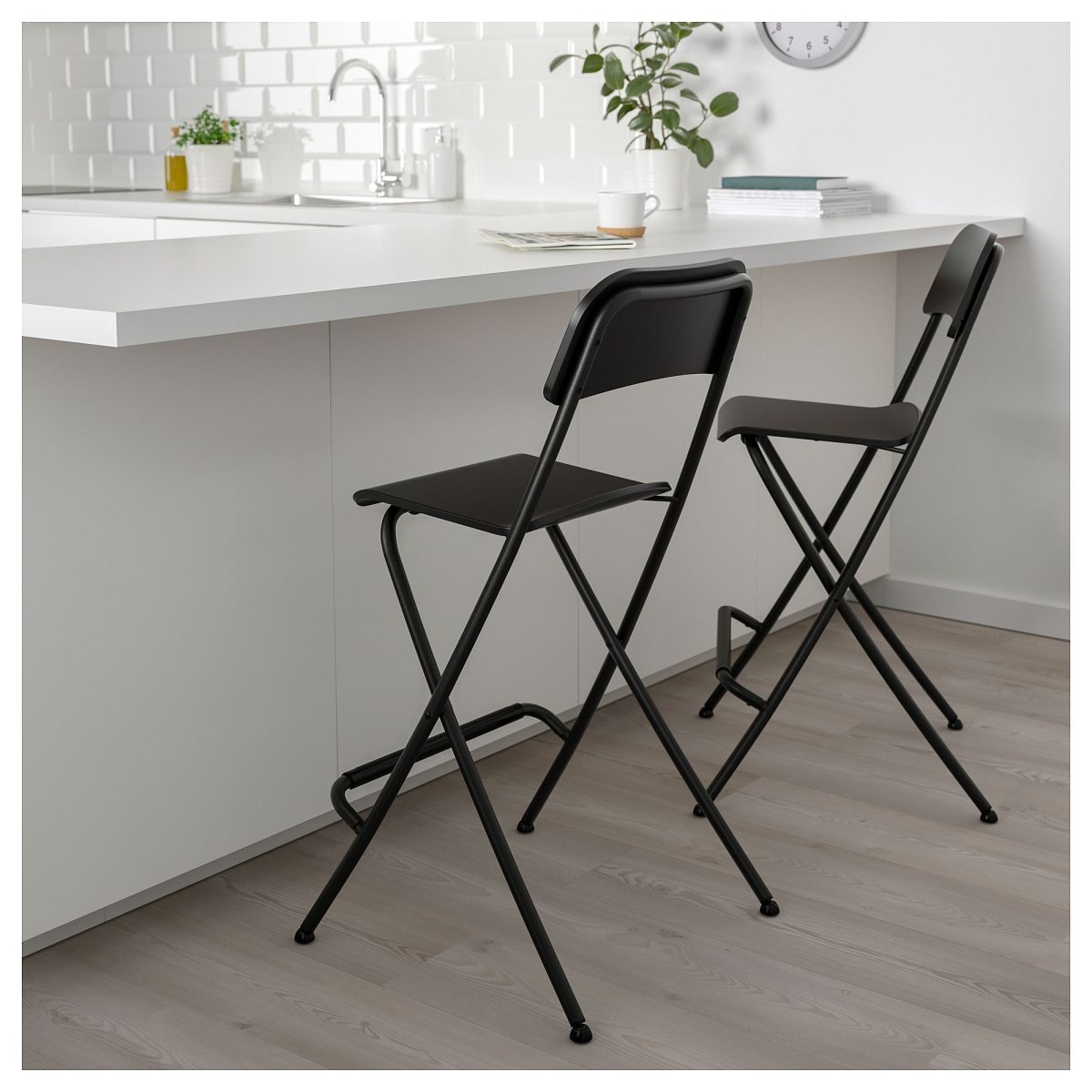 Bar Sandalyesi, Siyah, 63 cm, Katlanabilir – 2. görsel