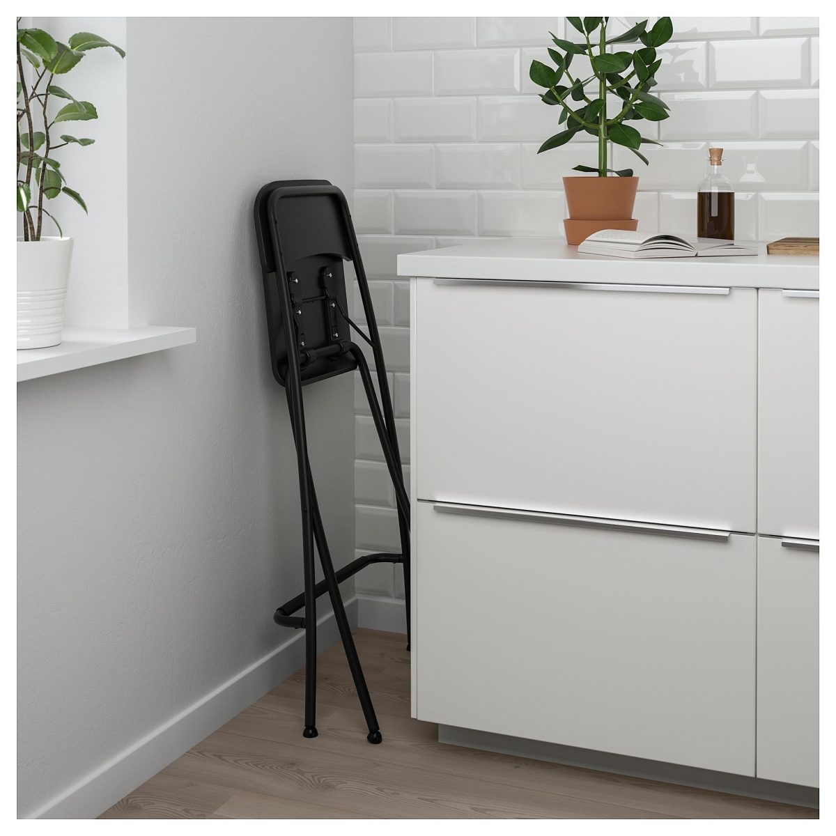 Bar Sandalyesi, Siyah, 63 cm, Katlanabilir – 3. görsel