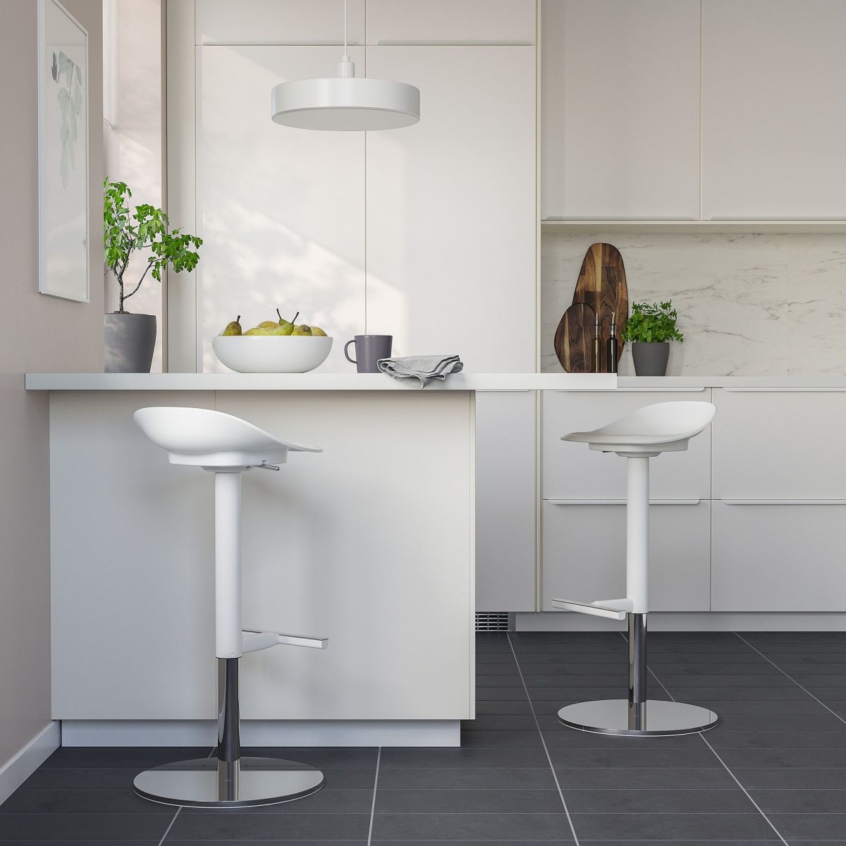 Bar Taburesi, Beyaz, 76 cm – 2. görsel
