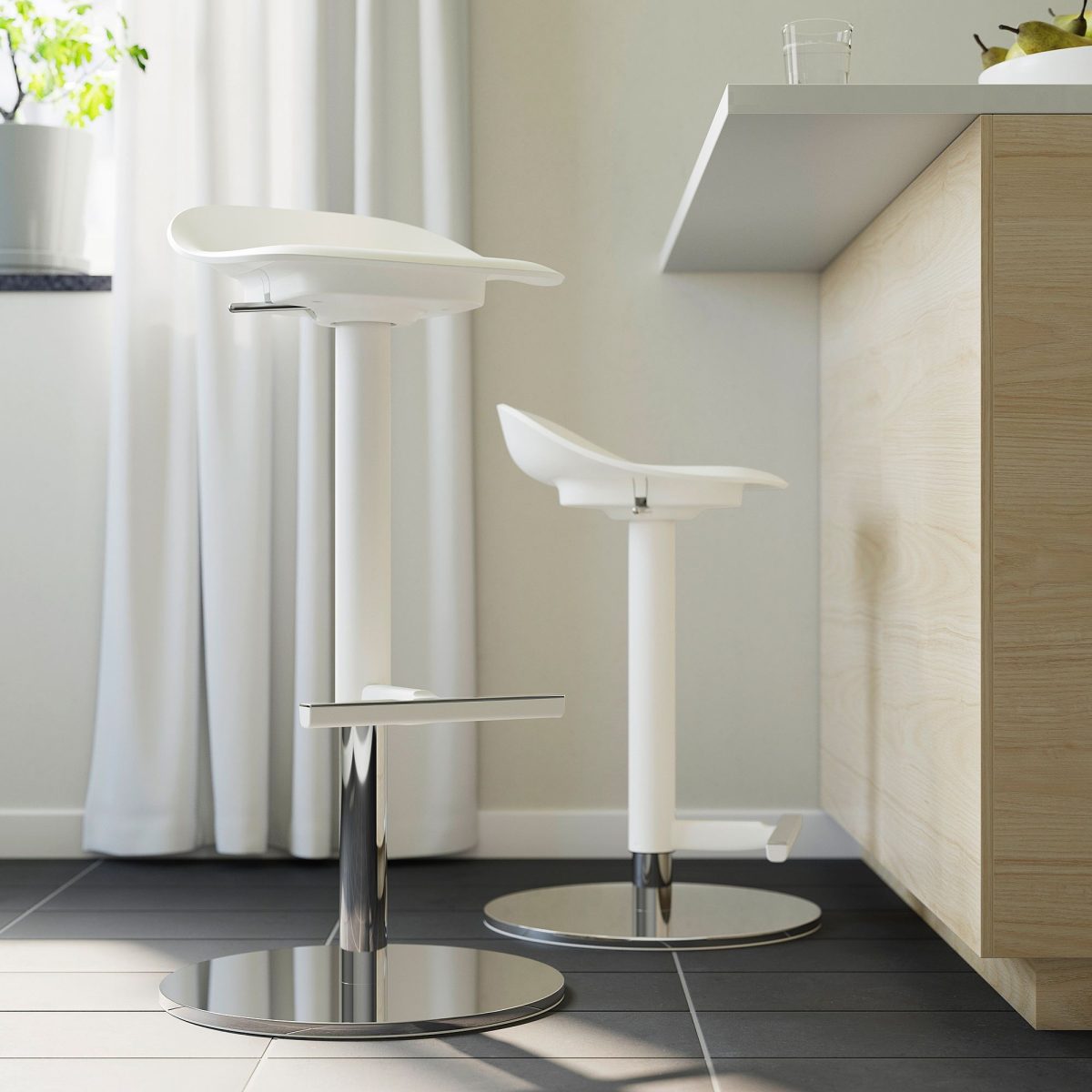 Bar Taburesi, Beyaz, 76 cm – 3. görsel