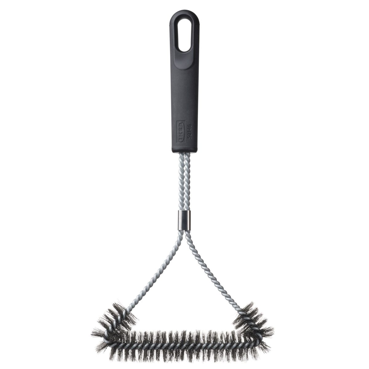 Barbekü-Izgara Temizleme Fırçası, Paslanmaz Çelik-Siyah, 35 cm