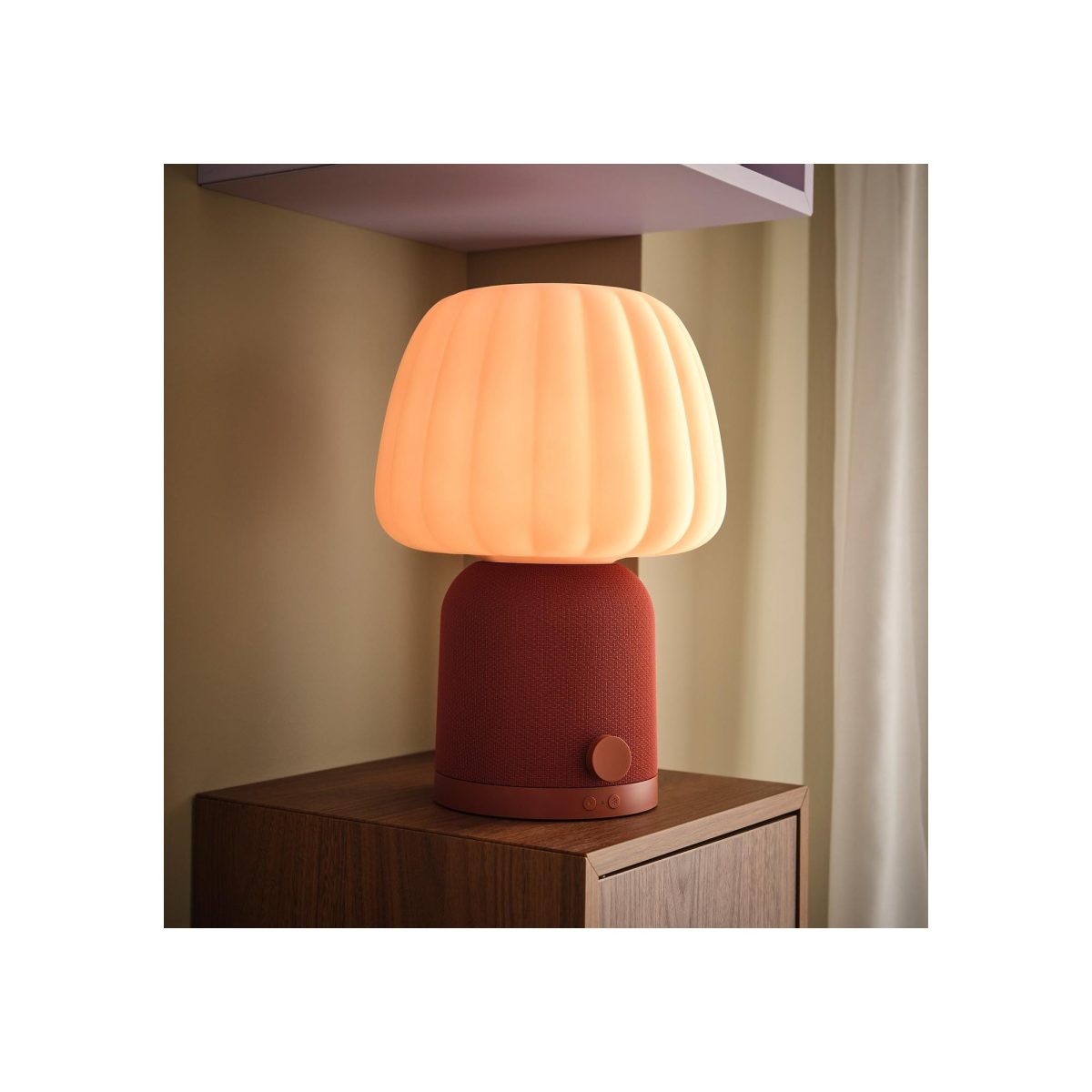 Bluetooth Hoparlörlü Lamba, Kırmızı-Kahverengi-Pembe, 38 cm – 4. görsel