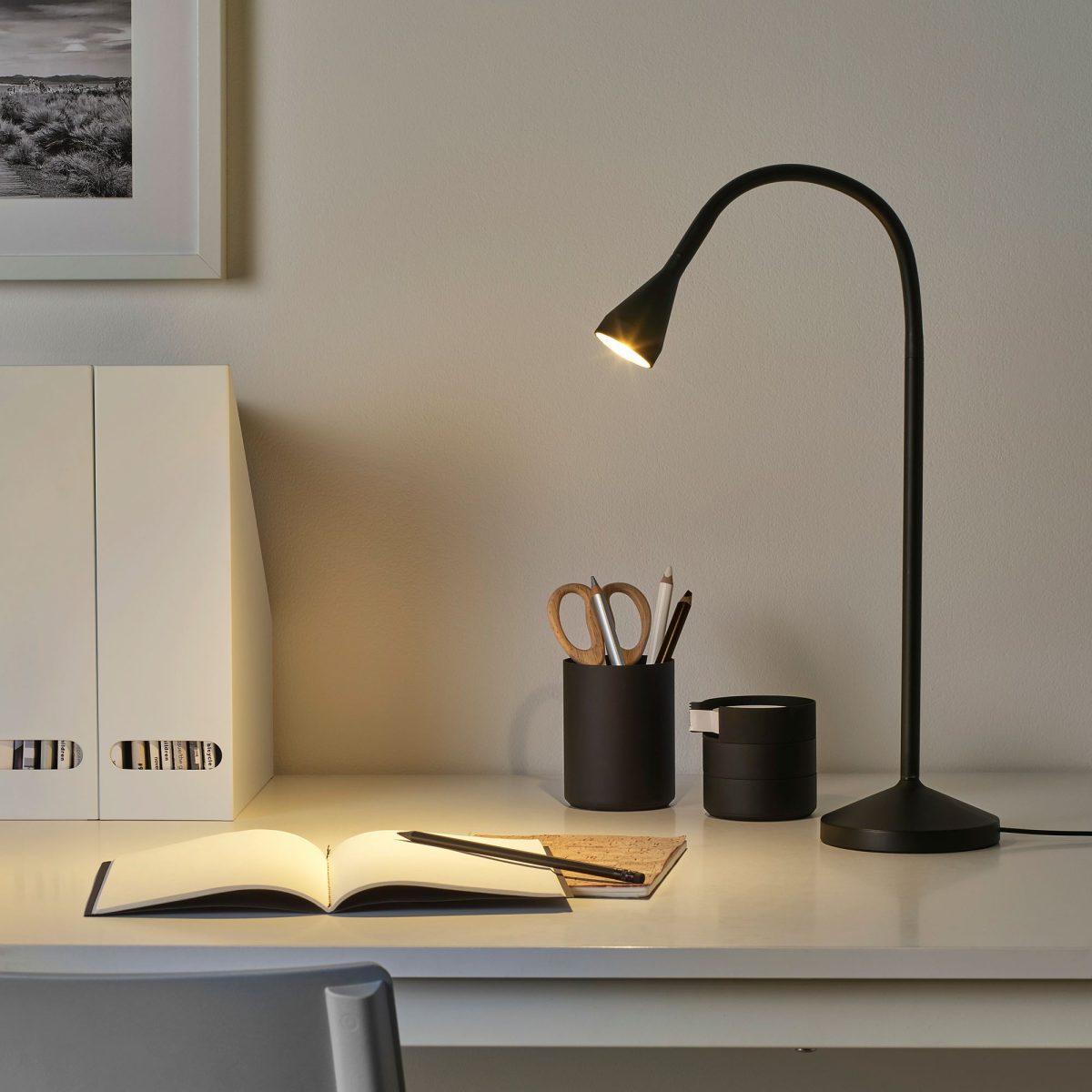 LED'li Çalışma Lambası, Siyah, 52 cm – 2. görsel