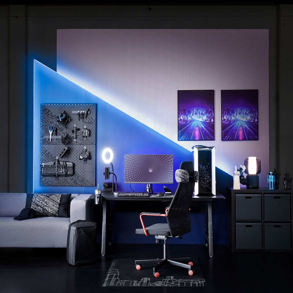 Telefon Tutuculu LED Işık, Siyah-Beyaz, 60x20 cm – 4. görsel