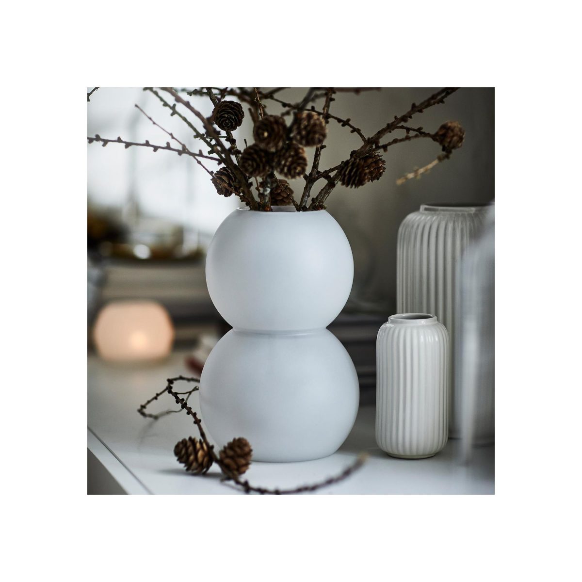 Cam Vazo, Beyaz, 21.5 cm – 3. görsel