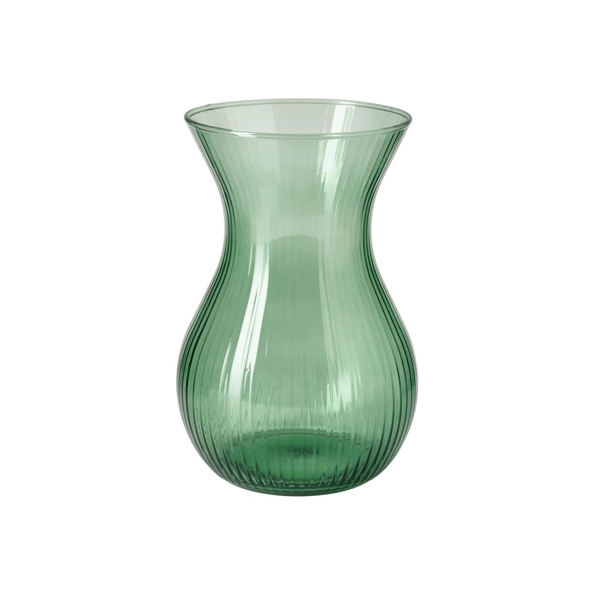 Cam Vazo, Yeşil, 18 cm