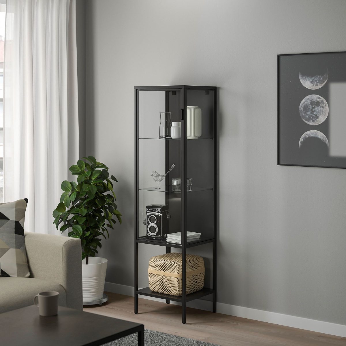 Vitrin, Antrasit, 42x37x155 cm – 2. görsel