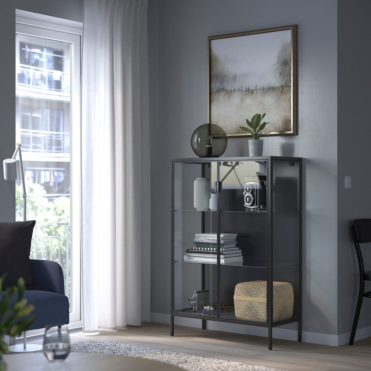Vitrin, Antrasit, 80x37x120 cm – 2. görsel