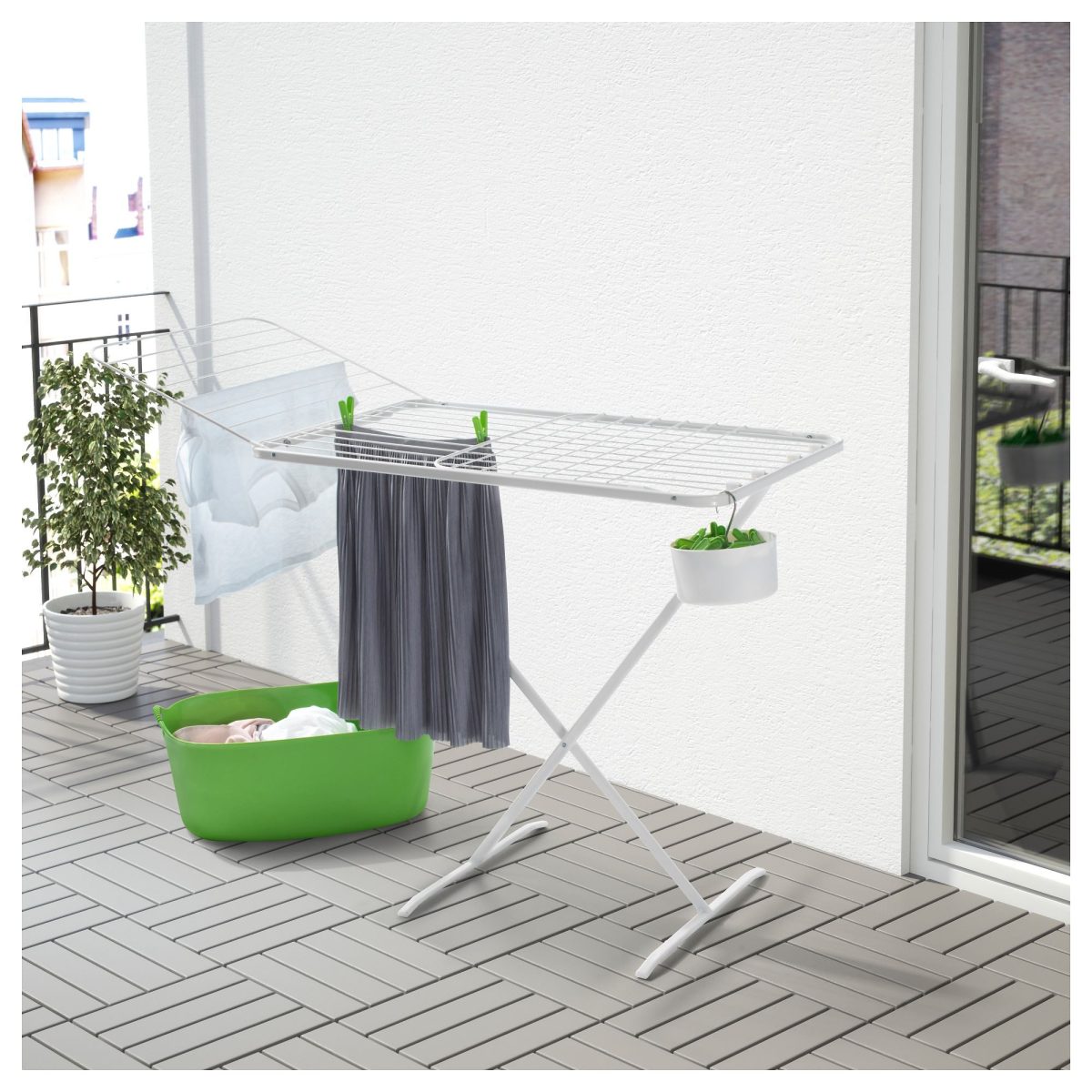 Çamaşır Kurutma Askılığı, Beyaz, 173x57x103 cm – 3. görsel