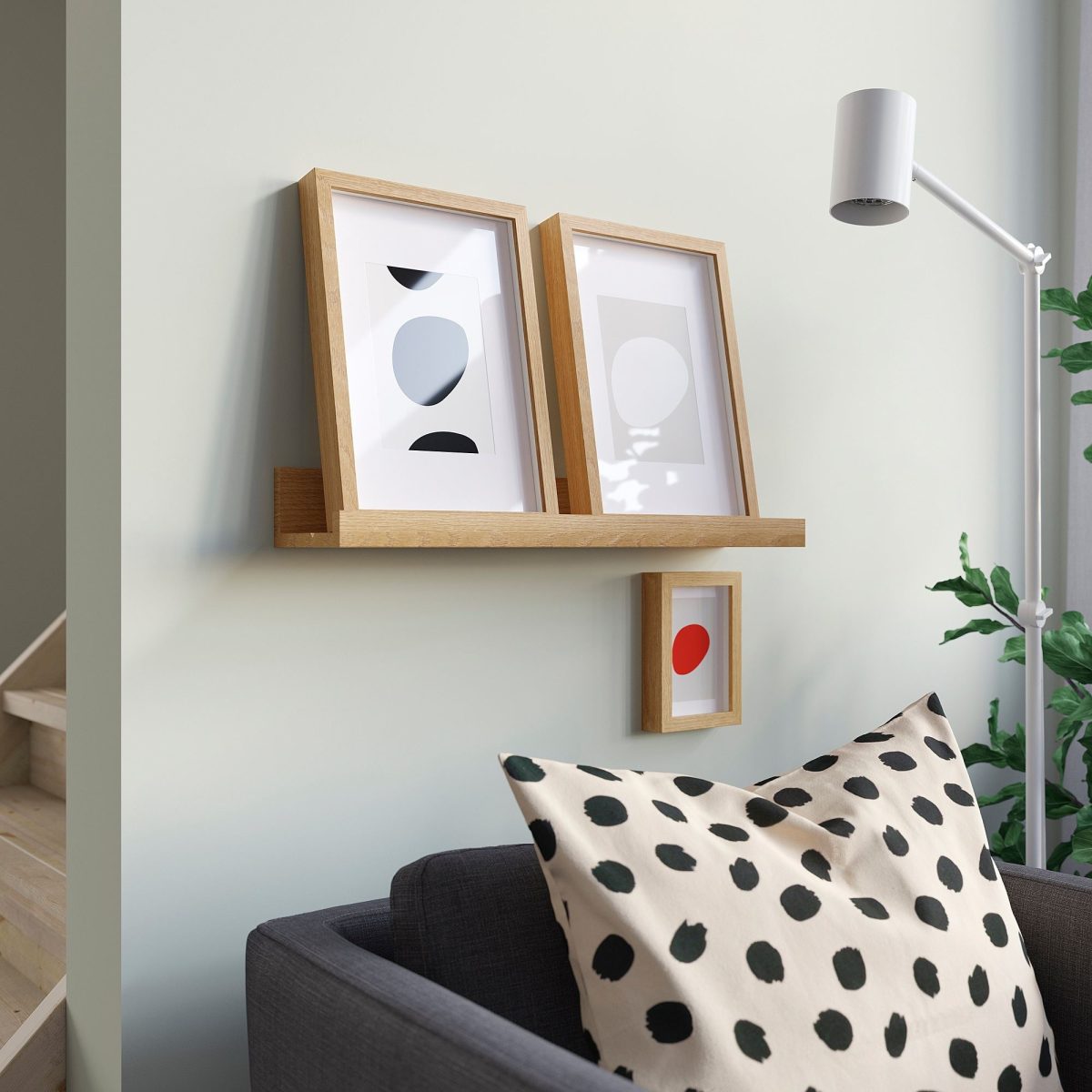 Çerçeve Rafı, Meşe Görünümlü, 55 cm – 2. görsel