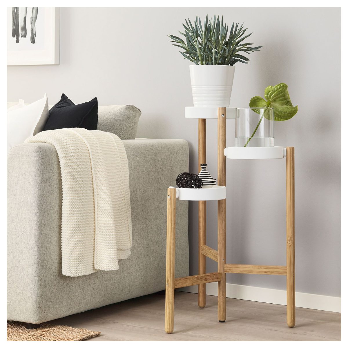 Çiçeklik, Bambu-Beyaz, 78 cm – 2. görsel