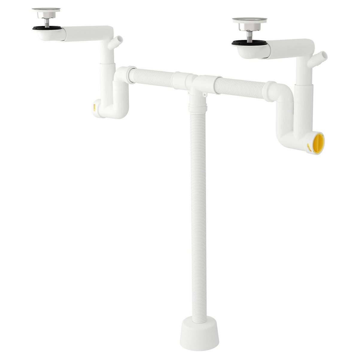 Çift Gözlü Lavabo Sifonu, Beyaz