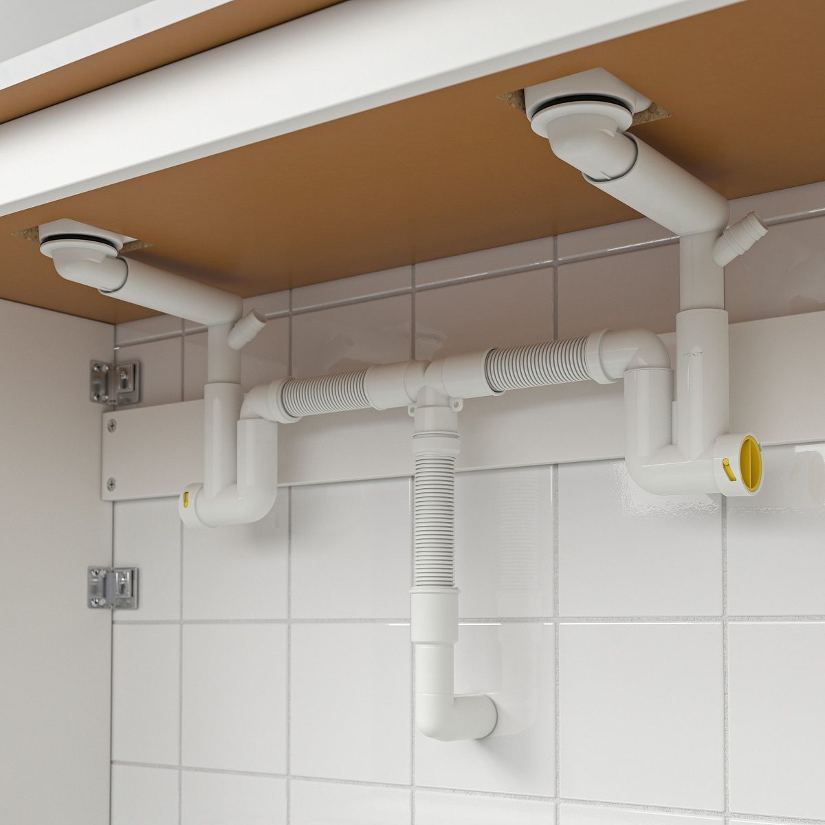 Çift Gözlü Lavabo Sifonu, Beyaz – 2. görsel