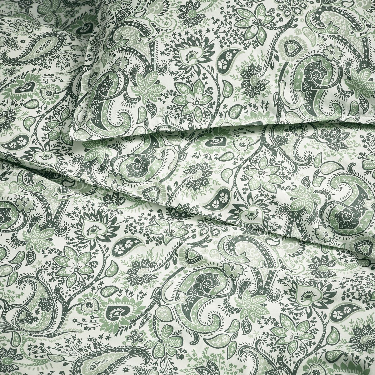 Çift Kişilik Nevresim Seti, Yeşil-Beyaz, 240x220/50x60 cm – 2. görsel