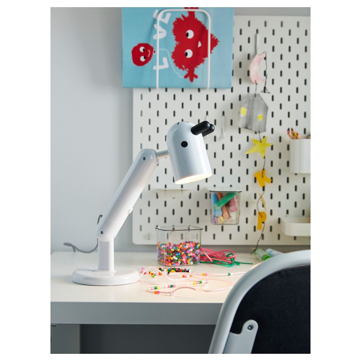 Çocuk Çalışma Lambası, Beyaz, 38 cm, LED'li – 2. görsel