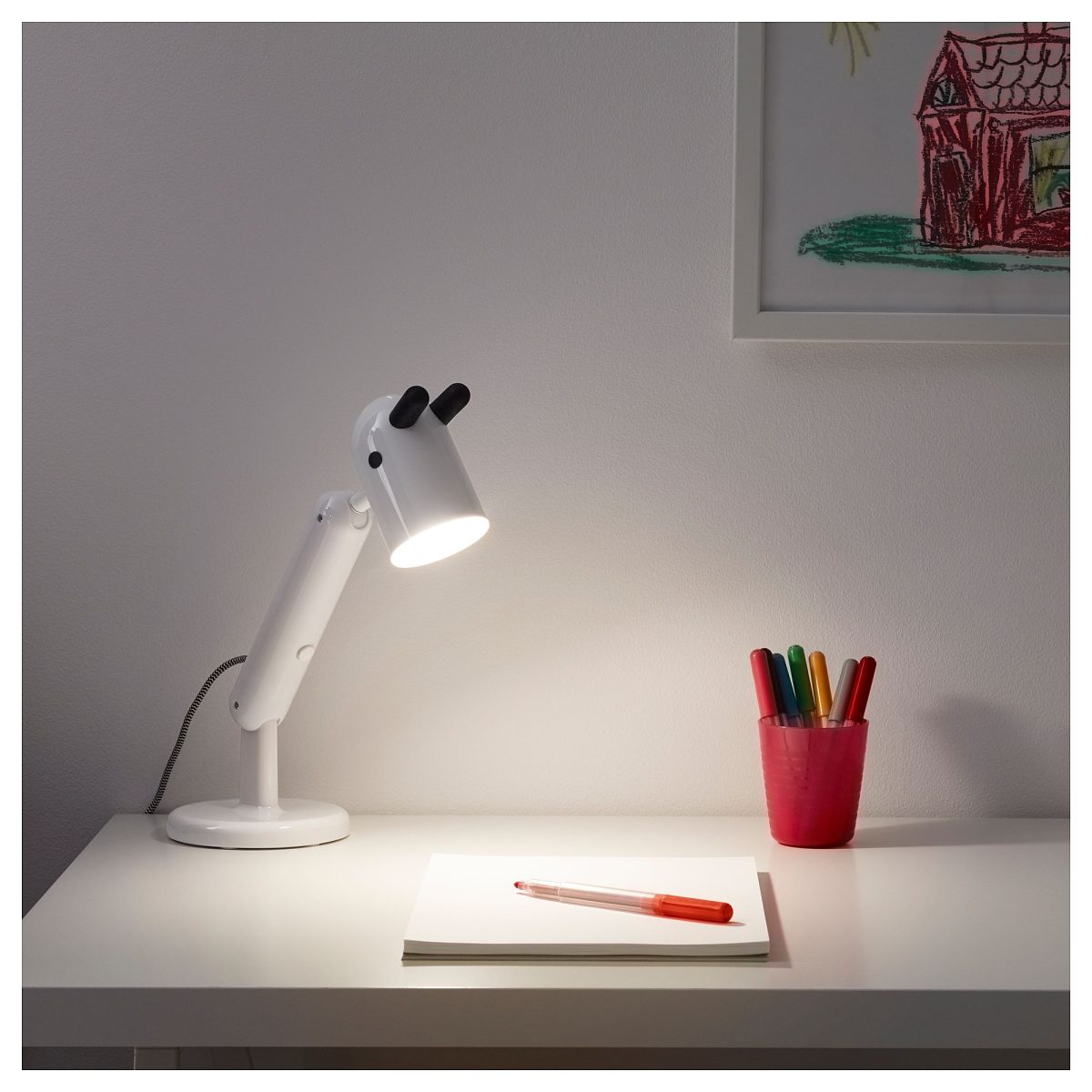 Çocuk Çalışma Lambası, Beyaz, 38 cm, LED'li – 4. görsel