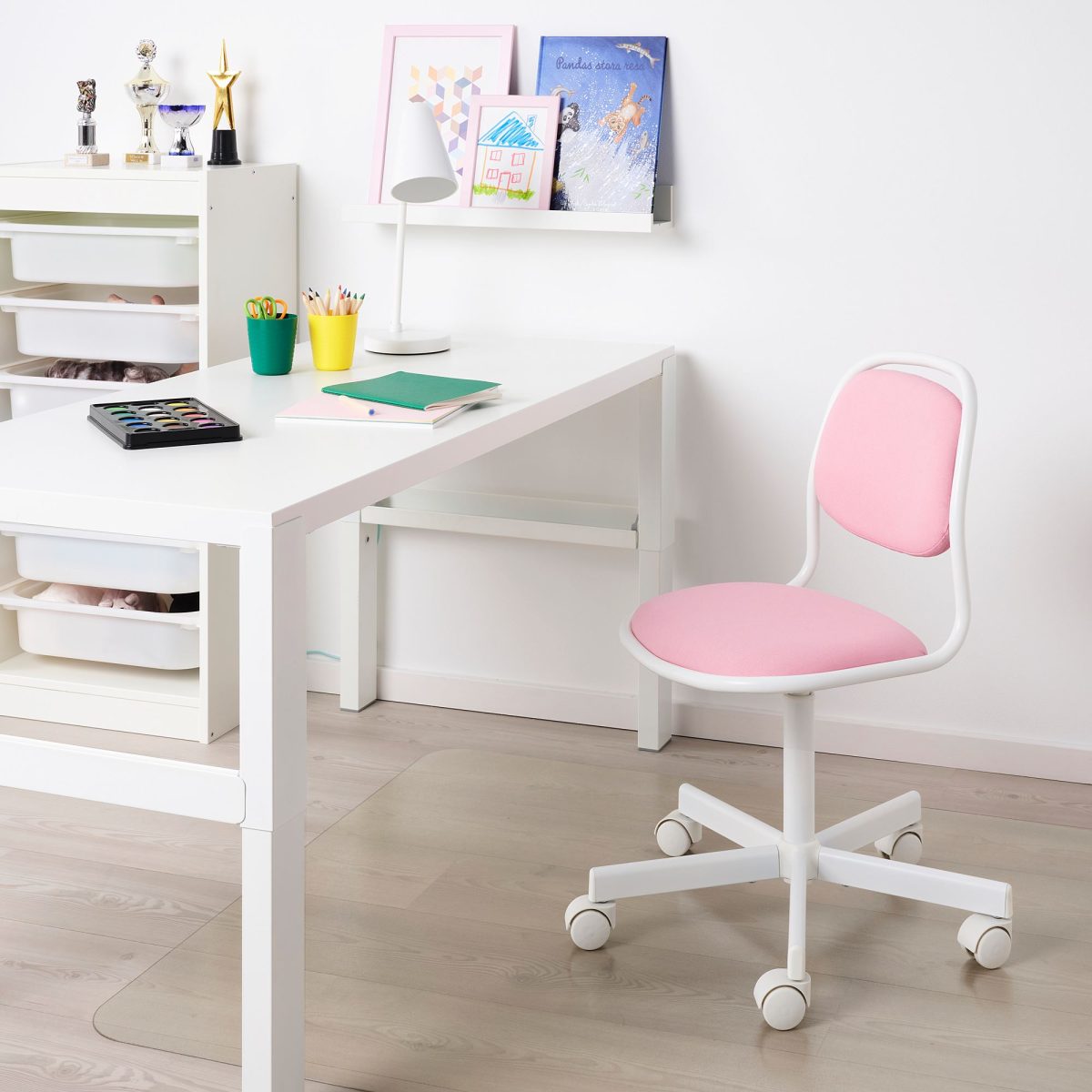 Çocuk Çalışma Sandalyesi, Beyaz-Vissle Pembe – 2. görsel