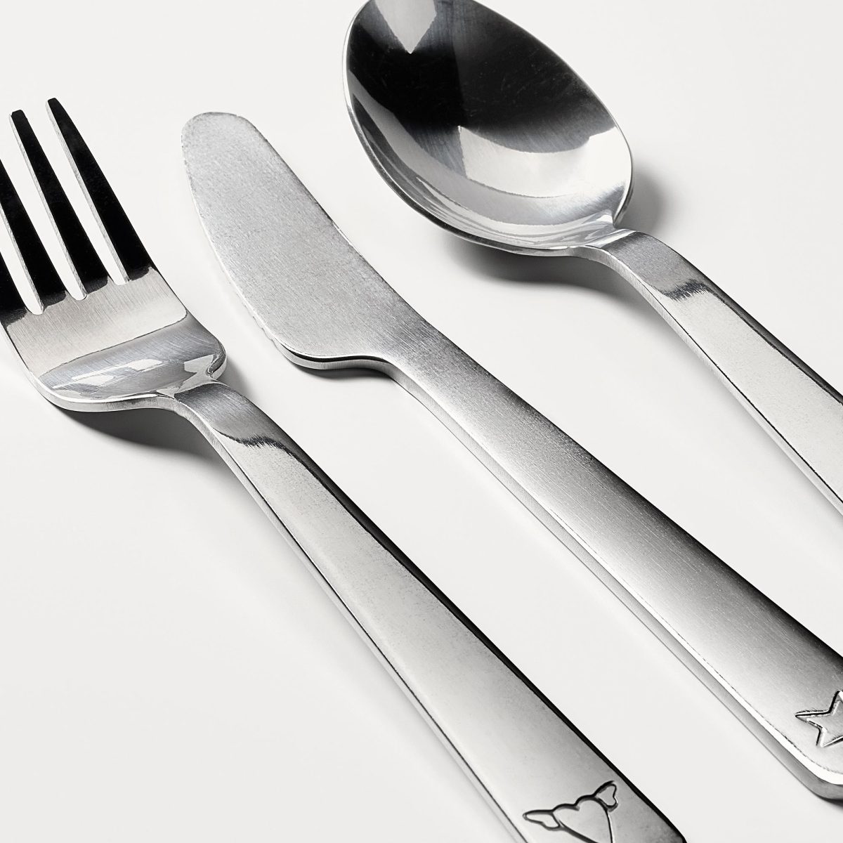 Çocuk Çatal Kaşık Bıçağı, Gri – 4. görsel