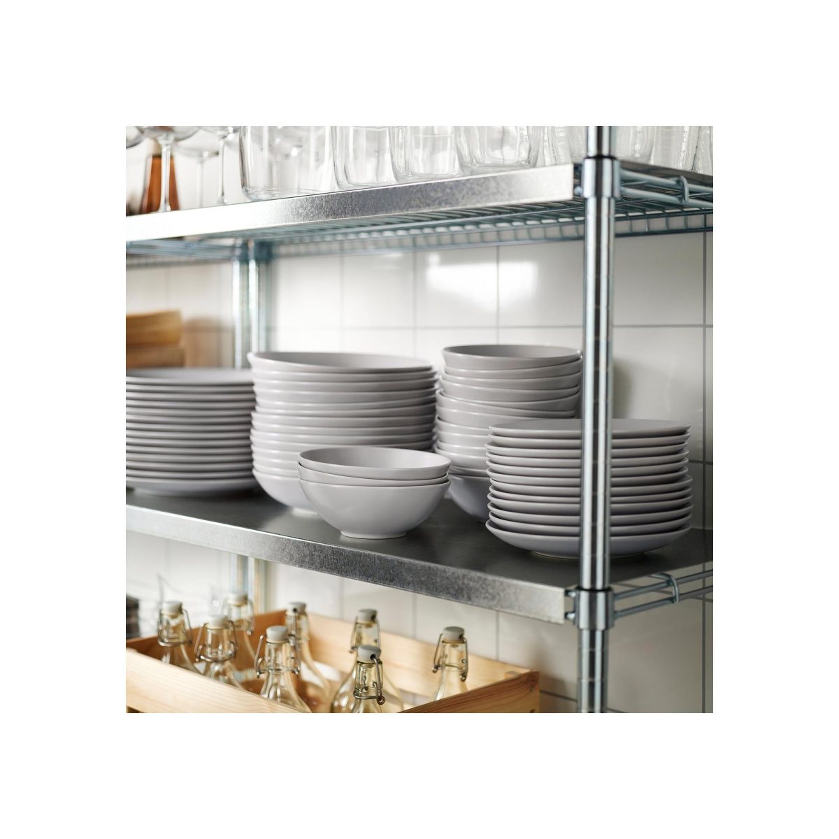 Çukur Tabak, Mat Açık Gri, 23 cm – 3. görsel