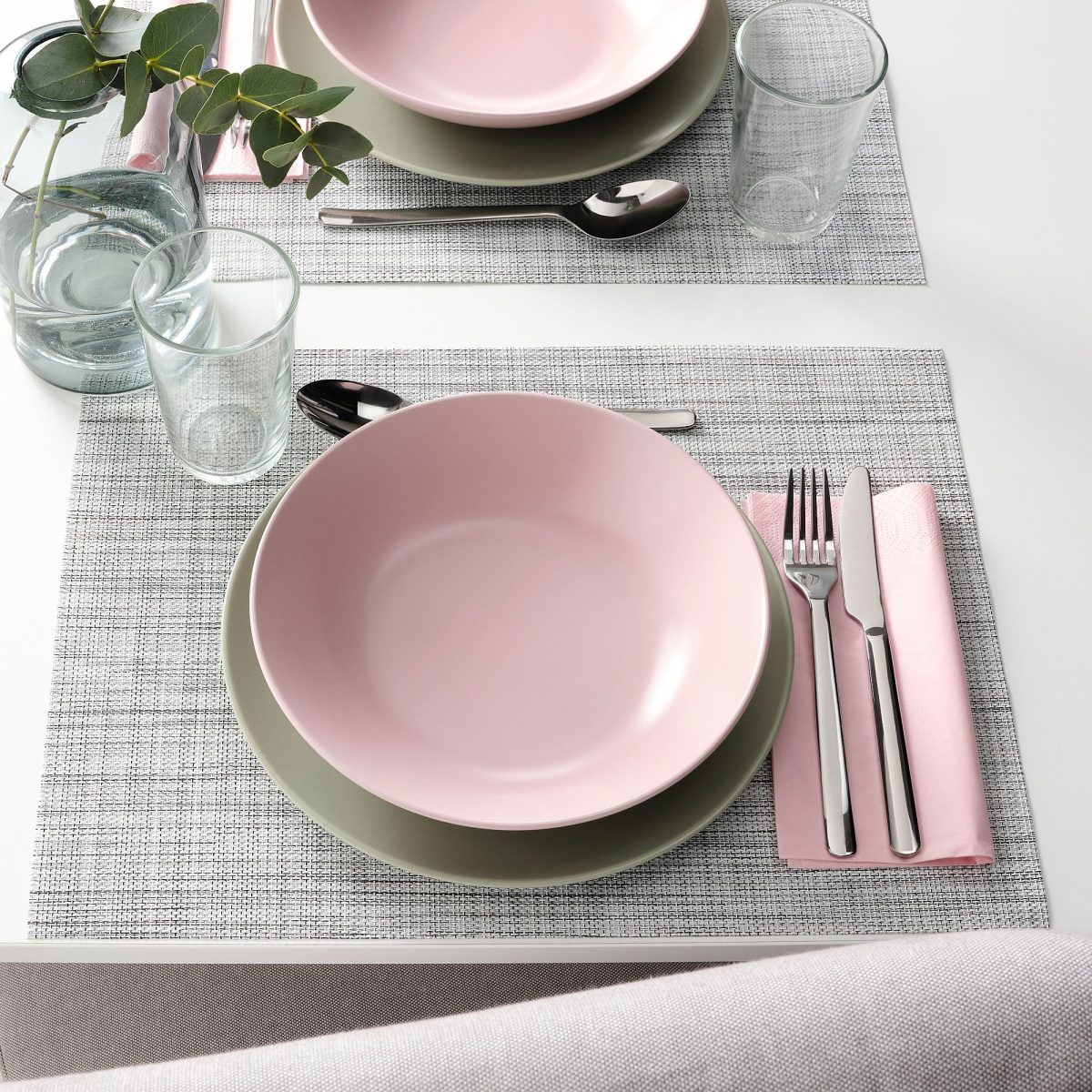 Derin Tabak Seti, Mat Açık Pembe, 23 cm, 4 adet – 3. görsel