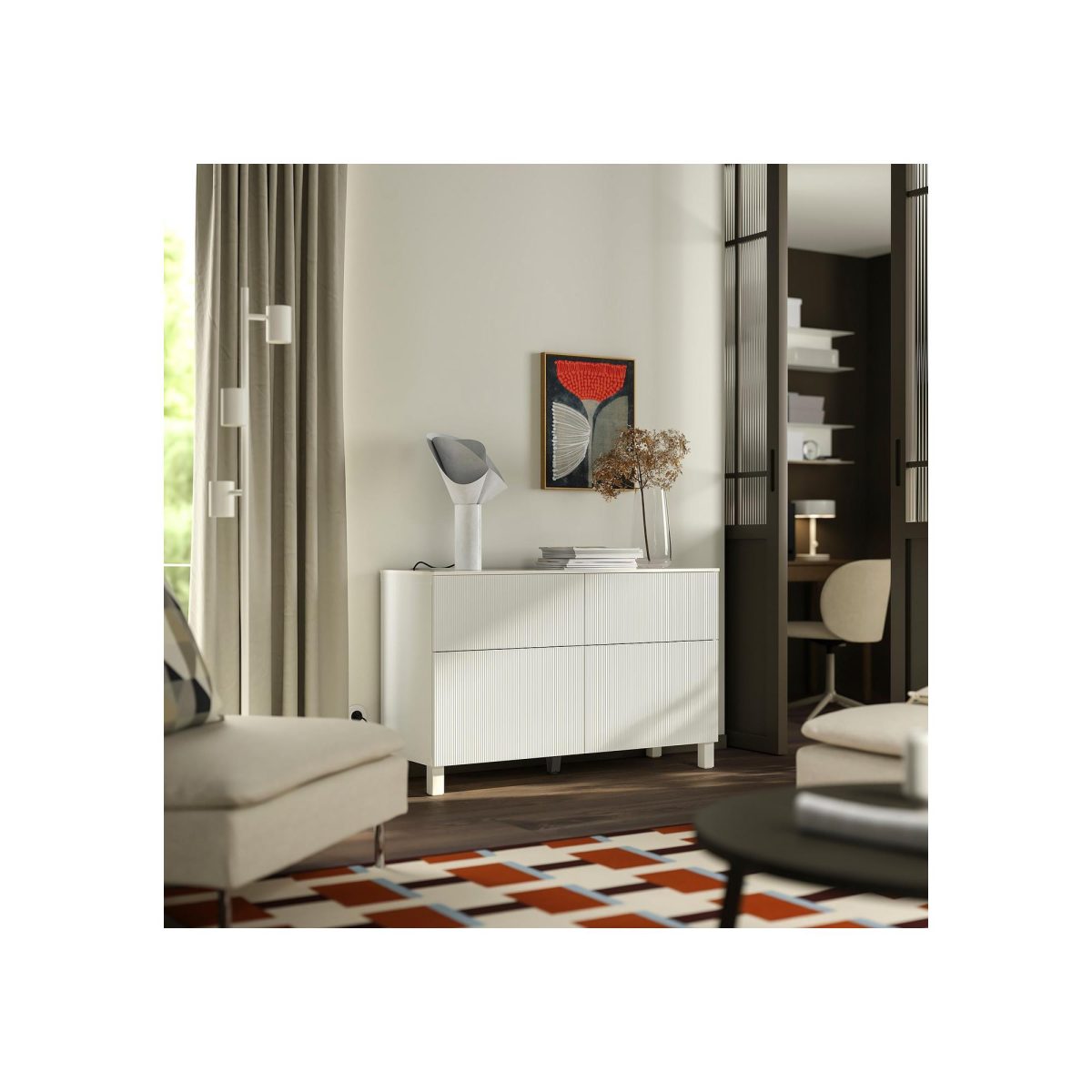 Dolap Kombinasyonu, Beyaz, 120x42x75 cm – 2. görsel