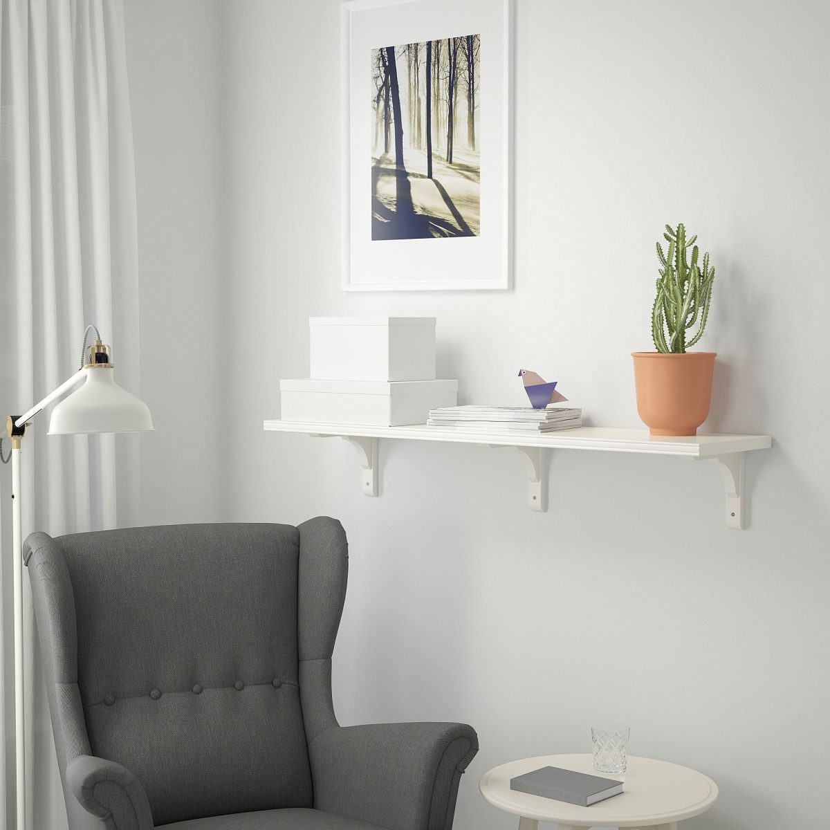 Duvar Rafı, Beyaz, 120x30 cm – 3. görsel